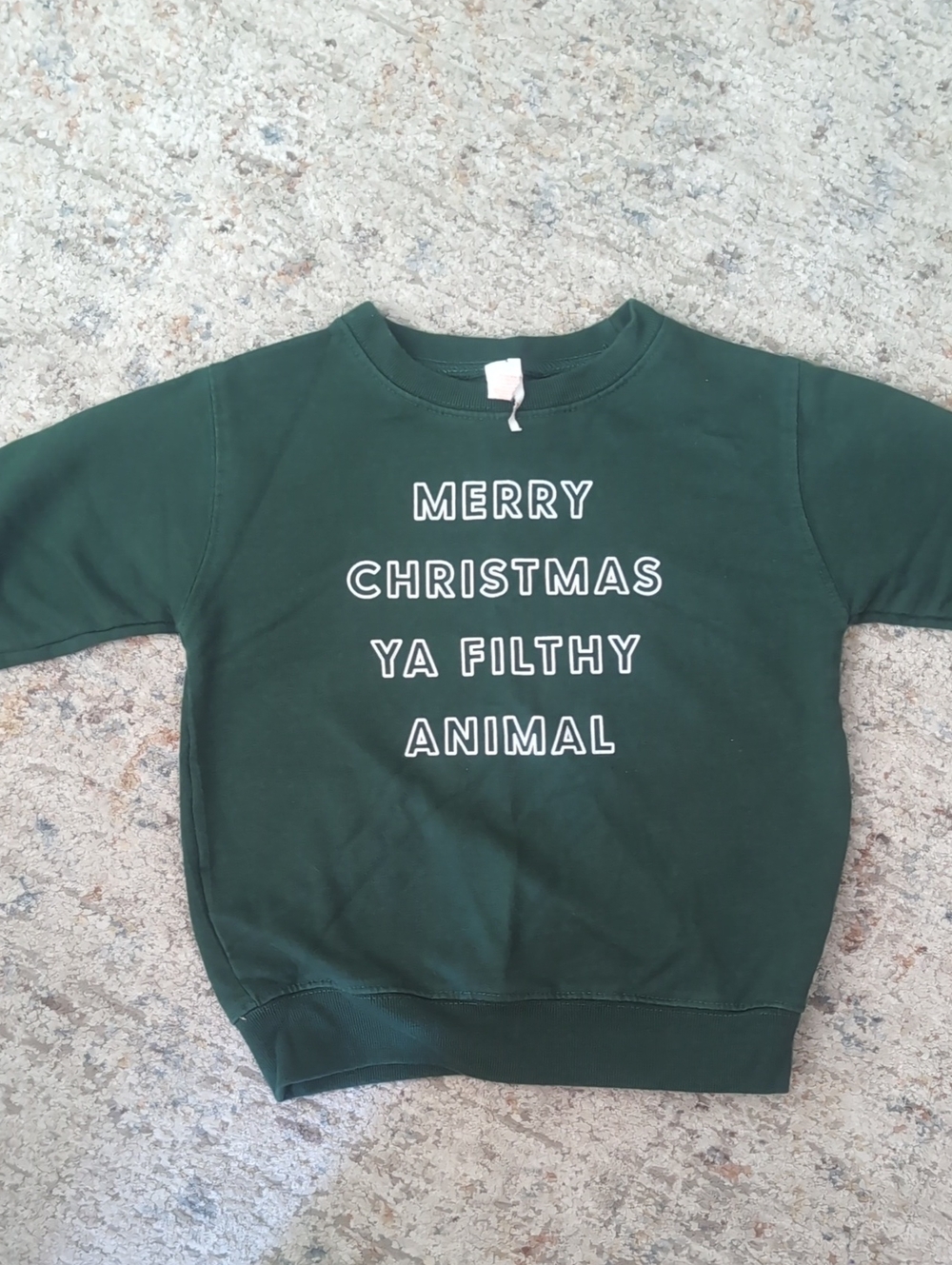 Green Holiday Sweatshirt "Merry Christmas Ya Filthy Animal"